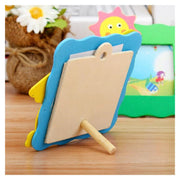 Full display of the charming baby photo frame featuring multiple colorful animal characters.