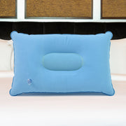 Inflatable travel pillow showing its compact size and comfortable design