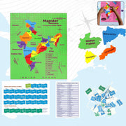 India Map Puzzle with colorful detachable state pieces for educational play