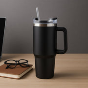 1200ML stainless steel insulated travel mug with ergonomic handle and spill-resistant lid