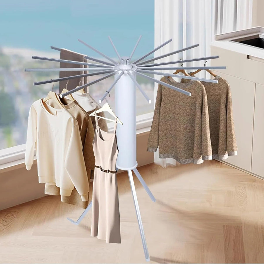 Octopus Rotating Clothes Drying Rack Foldable Space Saving Stand