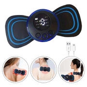 Angled view highlighting the compact size of the mini neck massager.