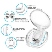 Side view of silicone magnetic anti-snore nose clip