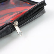 Ethnic pattern printed multipurpose zipper pouch made of faux leather