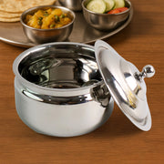 The complete Stainless Steel Ghee Pot set, ideal for daily use or gifting.