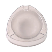 Unbreakable transparent white plastic ashtray with flat base