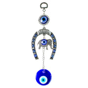 Decorative Nazar wall hanging with evil eye beads and bell chimes