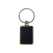 Black bar luxe metal key tag in rectangular design