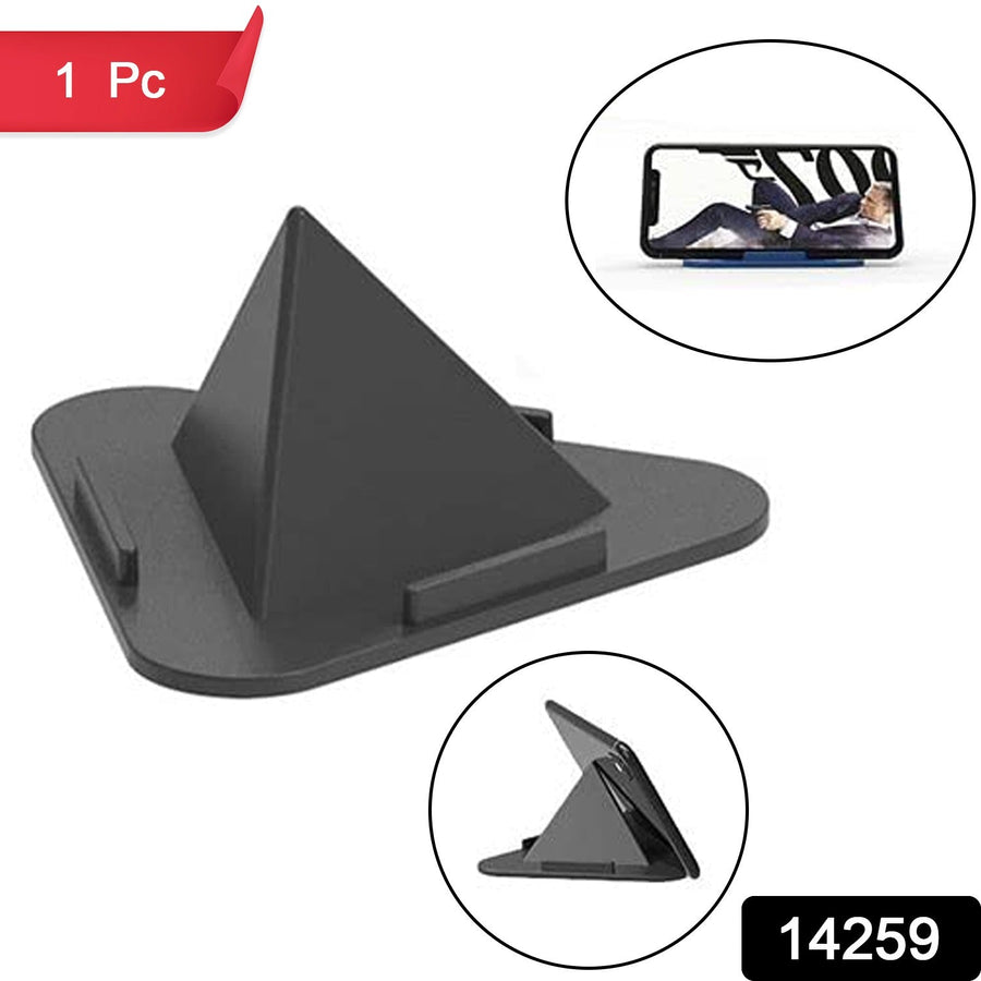 Black Pyramid Mobile Stand – 3 Adjustable Angles for Smartphones & Tablets