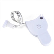 Compact and portable waist measuring tape for on-the-go fitness tracking.