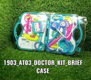 Multicolour doctor kit for role play, neatly packed in its case.