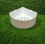 Empty triangle wall mount storage basket ready for use.