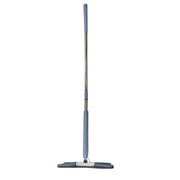 Flexible mop system with a long handle, illustrating its reach for efficient cleaning.