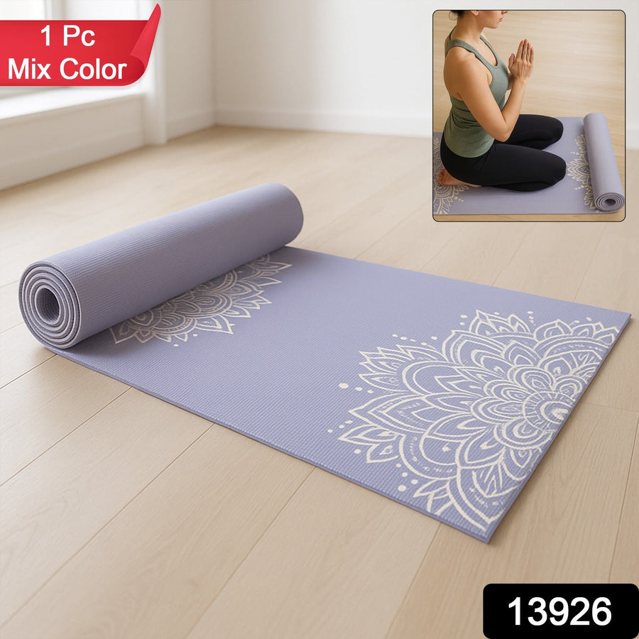 Non-Slip Printed Yoga Mat – Cushioned Mandala Design
