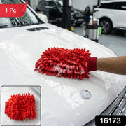 Microfiber mirror cleaning glove with 1 piece pack label