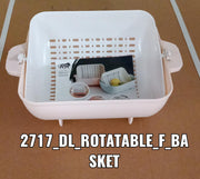 Detailed view of the plastic rotatable strainer's durable construction.