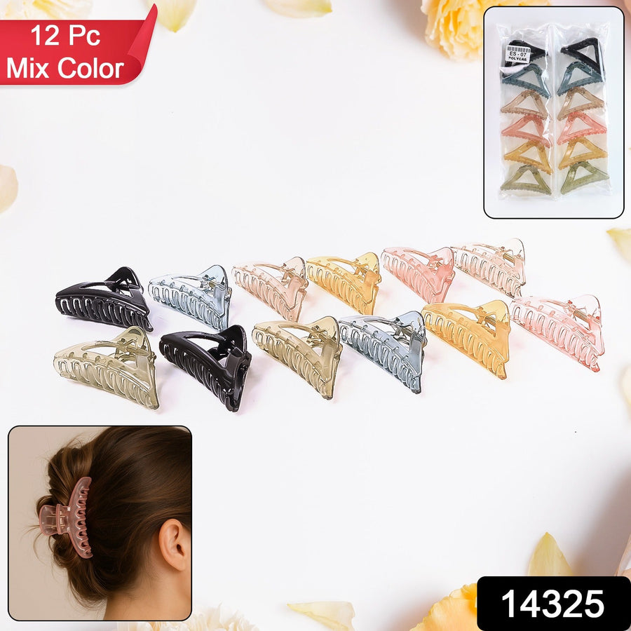 Triangle Hair Claw Clip – Durable 12 Pc Mix Color Set
