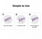 Front and back illustration of Mini LED Flashlight Keychain Torch