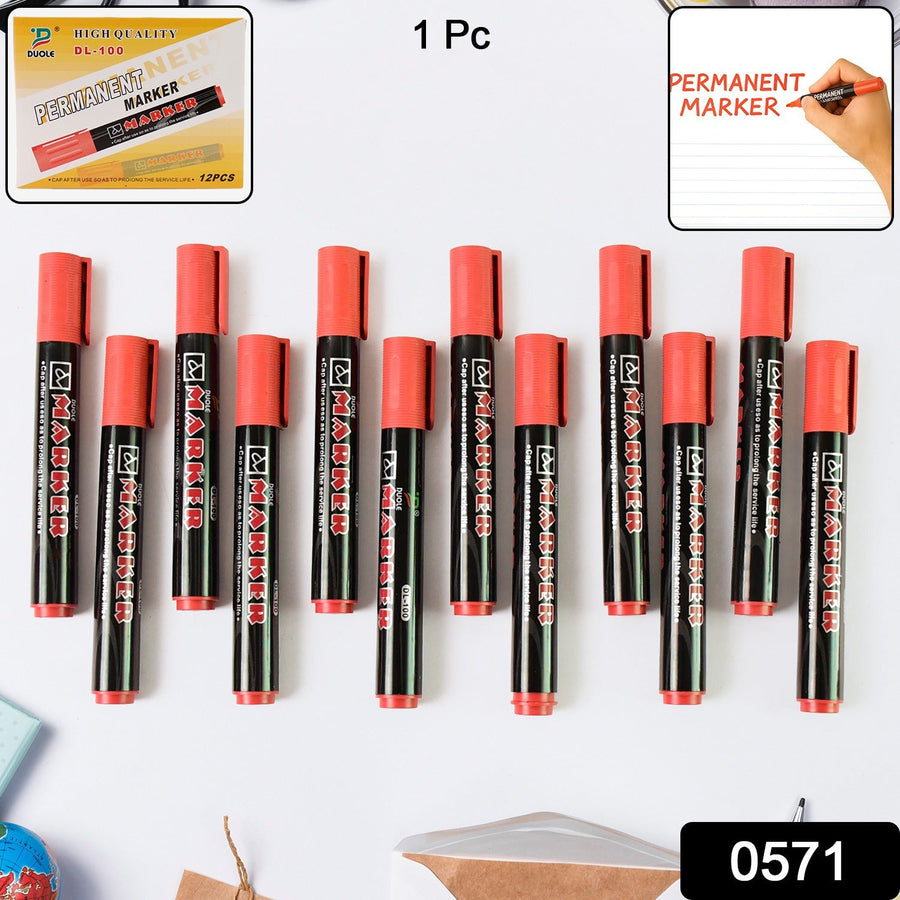Red Ink Marker – Bold Tip Quick-Dry Permanent Marker