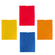 Pack of four green Quickslice Kitchen Scrubber Pads for effective utensil cleaning.