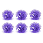 Group of 6 assorted bath loofahs, perfect for a refreshing shower.