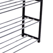 Packaging of the Indo Glow 4 Tier Shoe Rack, indicating easy assembly.