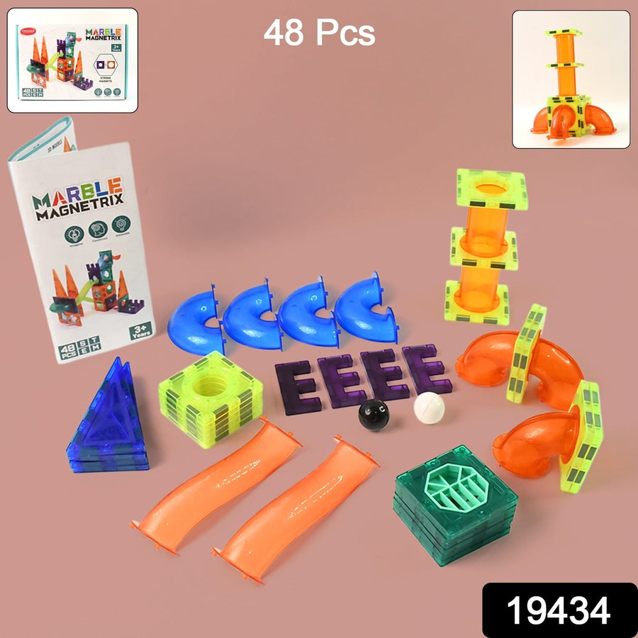 Magnetic Marble Run – 48-Piece STEM Building Set for Kids