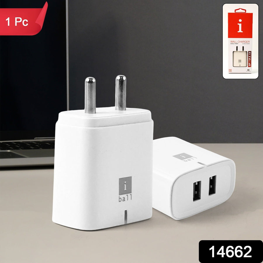 Dual USB Wall Charger 5V/3.1A – Fast & Compact Power Adapter