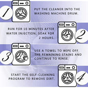 Washing machine cleaning tablets with refreshing lavender fragrance.