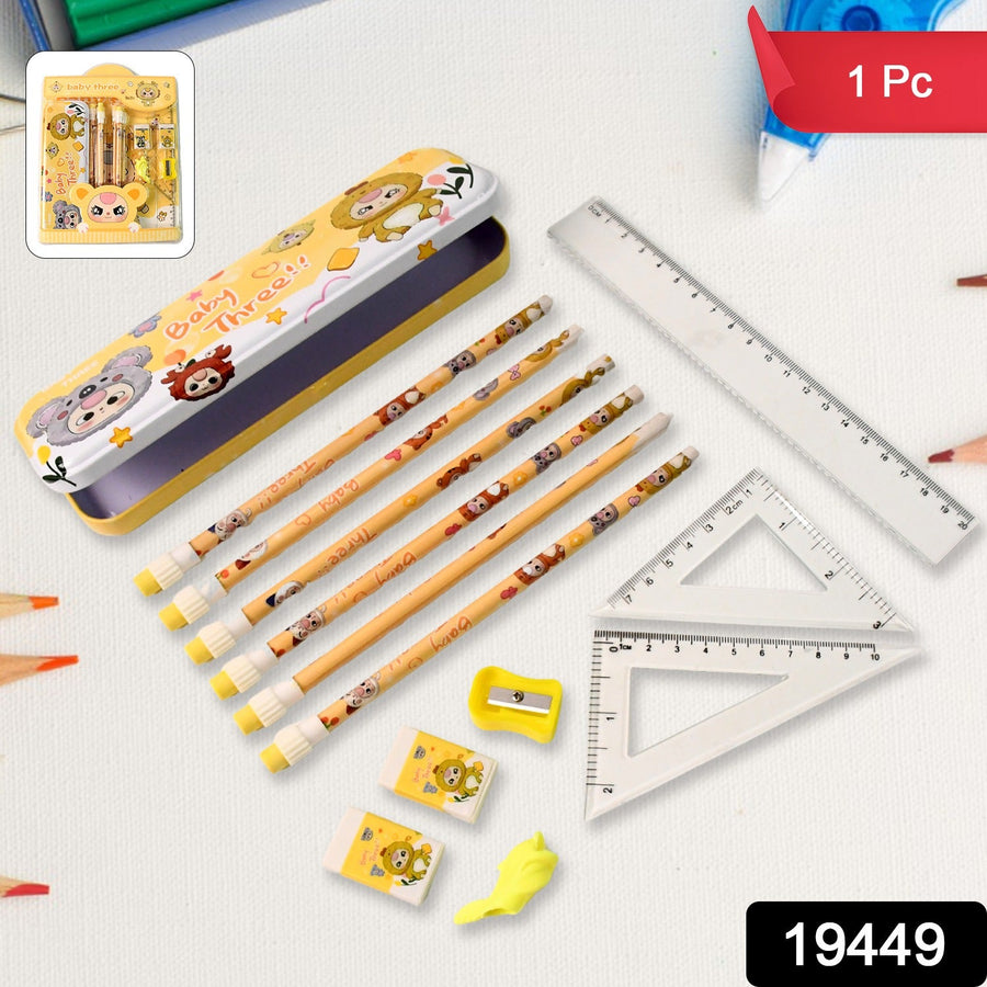 Kids Stationery Kit – 14-Piece Cartoon School Supplies Set