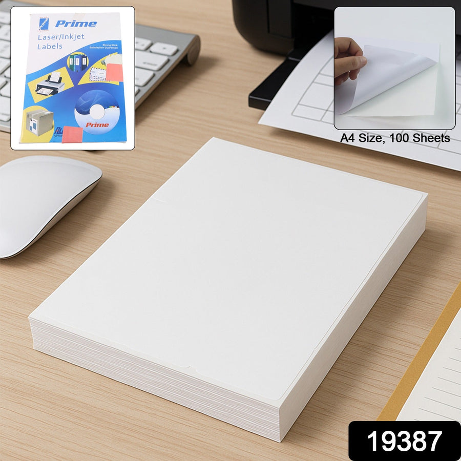 A4 Self-Adhesive Printable Label Sheets – 100 White Sheets