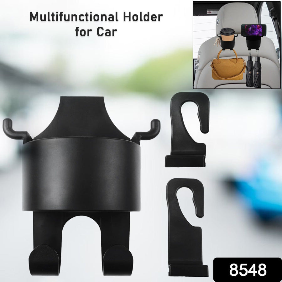 Car Headrest Organizer – 3-in-1 Cupholder & Phone Holder for Travel