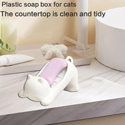 Compact animal shape soap dish holder suitable for bathroom and kitchen counters