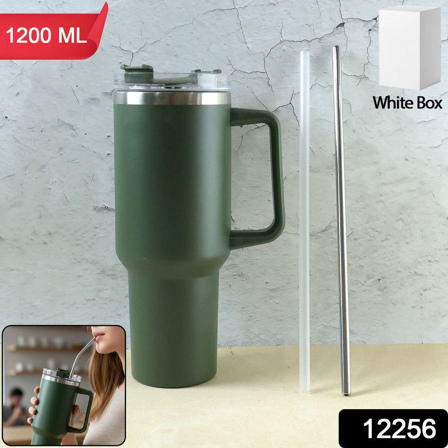 Insulated Travel Mug – 1200ML Large Capacity with Handle & Straw