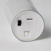 Close-up of LED flameless candles with clear plastic covers