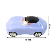 Child-friendly car shaped drinking bottle with easy flip lid