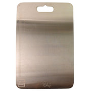 Top view of compact stainless steel kitchen chopping board