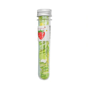 Test tube bottle filled with multicolor flower-shaped paper soap strips
