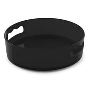 Top-down view of the rotating storage tray with integrated handles.
