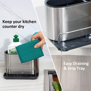 Draining sink caddy to keep sponges dry and clean