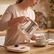 Multi temperature electric glass kettle for tea, coffee and herbs