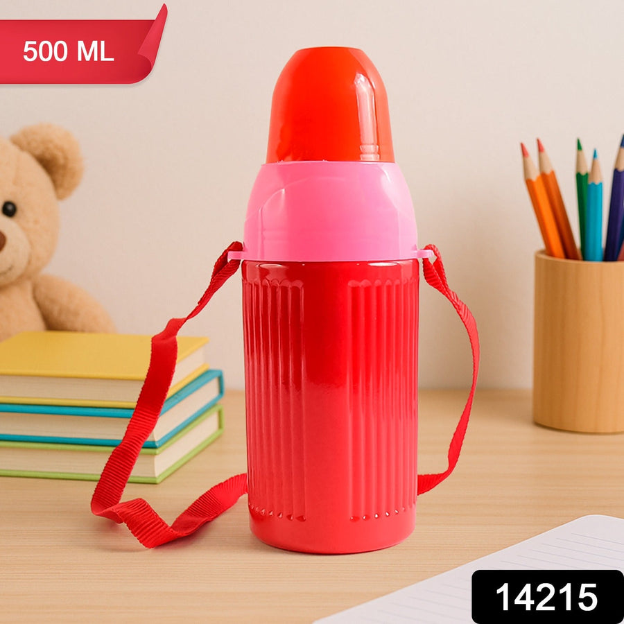 Kids Insulated Water Bottle – 500ml Leakproof with Strap