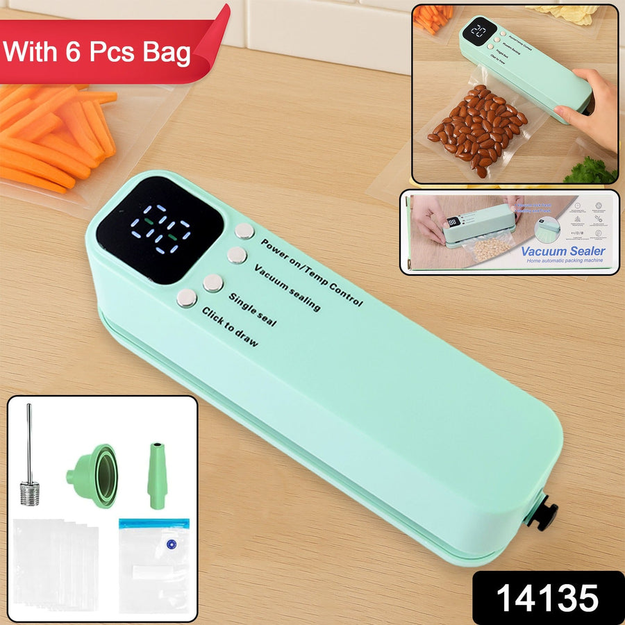 Vacuum Sealer Machine – Rechargeable & Digital Kitchen Food Preserver