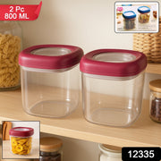 Two twist lock storage containers stacked for kitchen organization