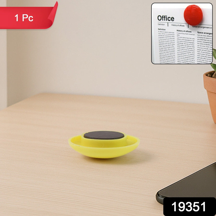 Yellow Magnetic Buttons – Strong Grip Circular Board Magnets
