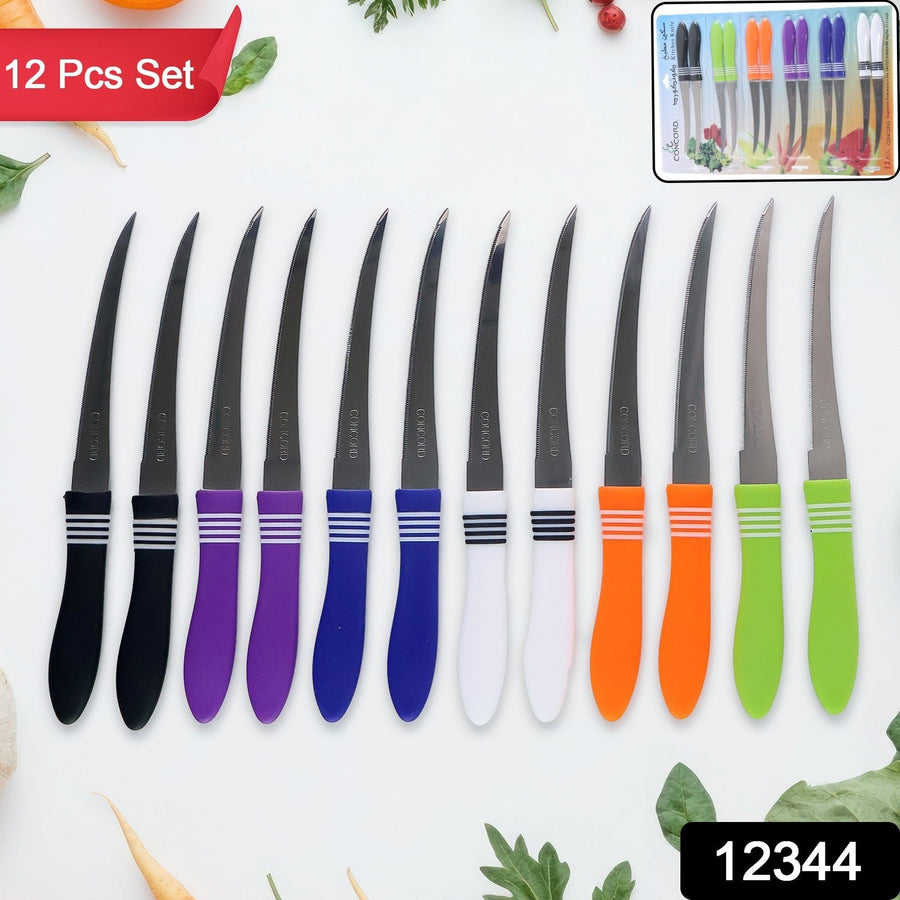 Stainless Steel Serrated Knife Set – 12-Piece Multipurpose Kitchen Cutlery