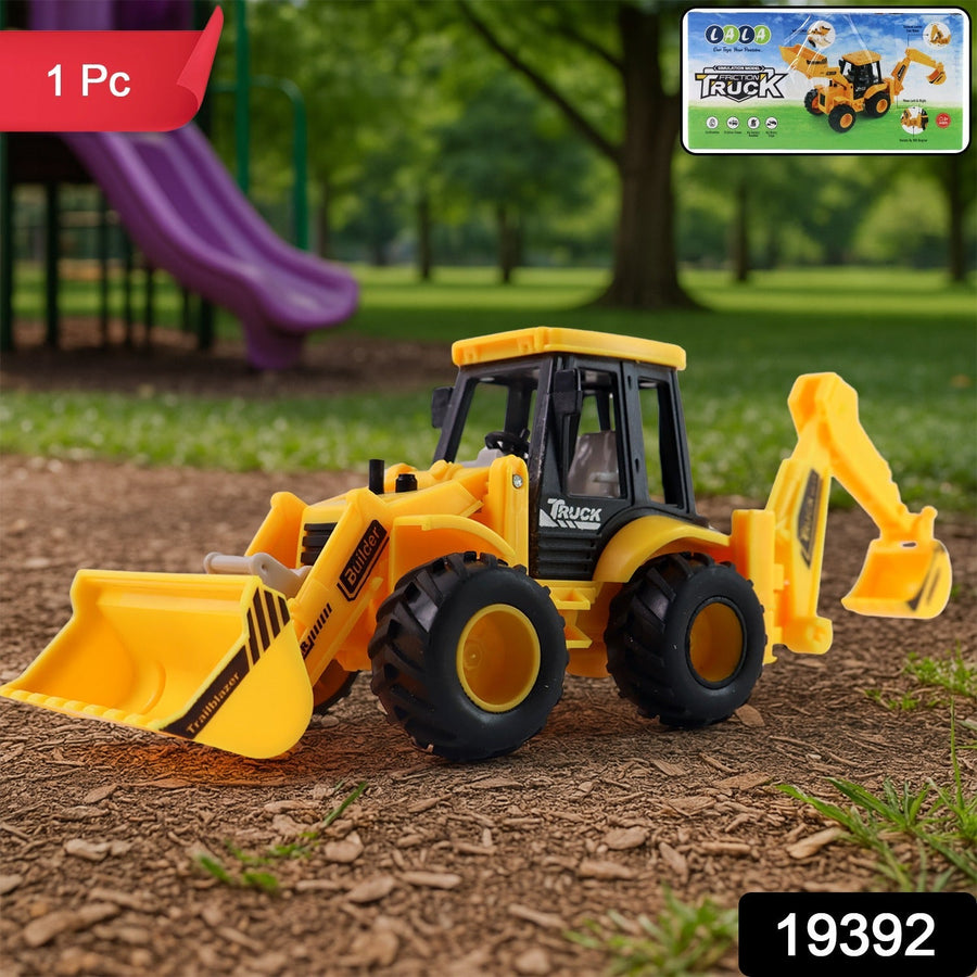 JCB Style Backhoe Loader Toy – Friction Powered Fun for Kids