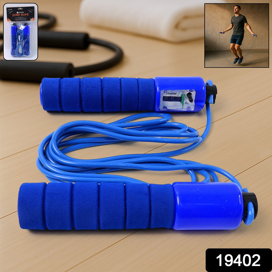 Digital Skipping Rope – Adjustable Length with Foam Grip & Jump Counter
