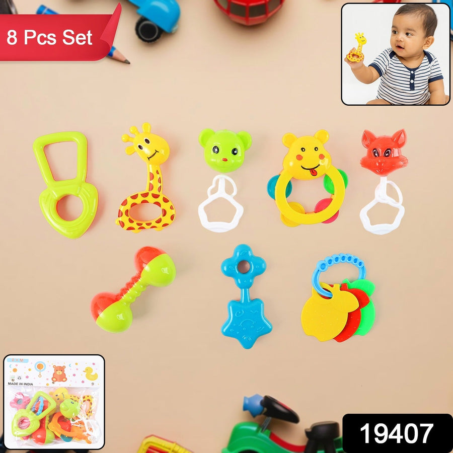 Baby Rattle Set – 8 Pieces of Safe Colorful Toys