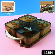 Four-piece dryfruit storage container set with luxury Liger pattern design